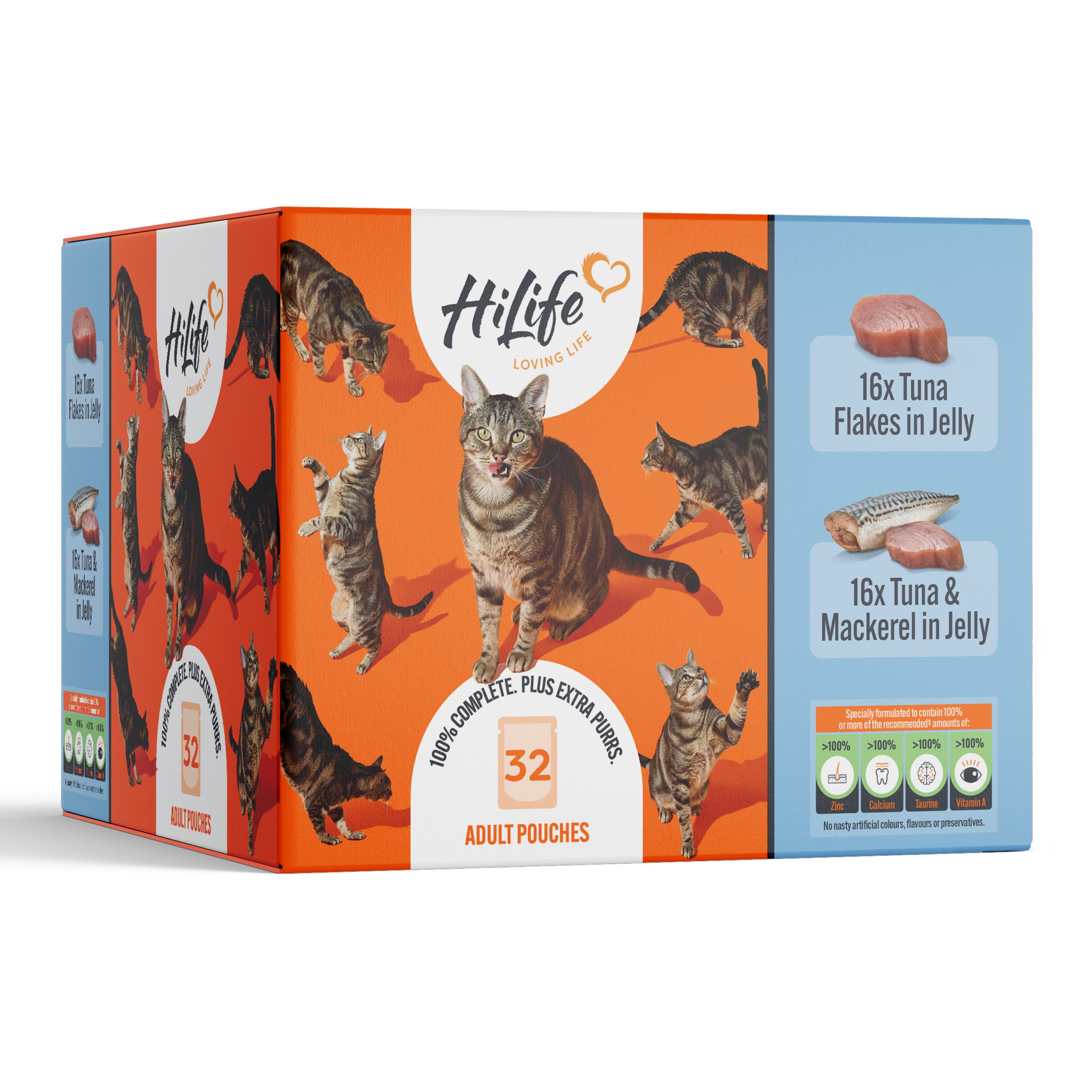 HiLife Wet Adult Cat Food Tuna Recipes in Jelly 32x70g - image 1