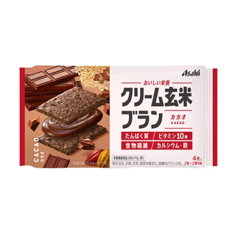 Japan ASAHI Coco Black Rice Sandwich Biscuits 72g - image 1