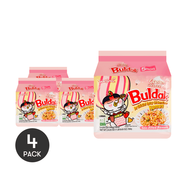 Samyang Buldak Noodles Cream Carbonara Hot Chicken Flavor Stir-Fried Ramen - 20 Packs 4.93oz - image 1