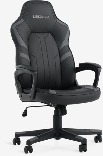 Gaming chair FJELSTED black faux leather/grey - image 1