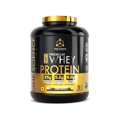 One Science Nutrition Premium Whey Protein [Grass Fed Whey] - 2.27 Kg (5 Lb), Chocolate Charge + 150G Creatine - image 1