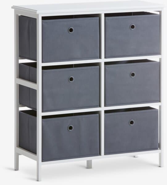 Kommode ODBY 3+3 kasser hvid/grå - image 1