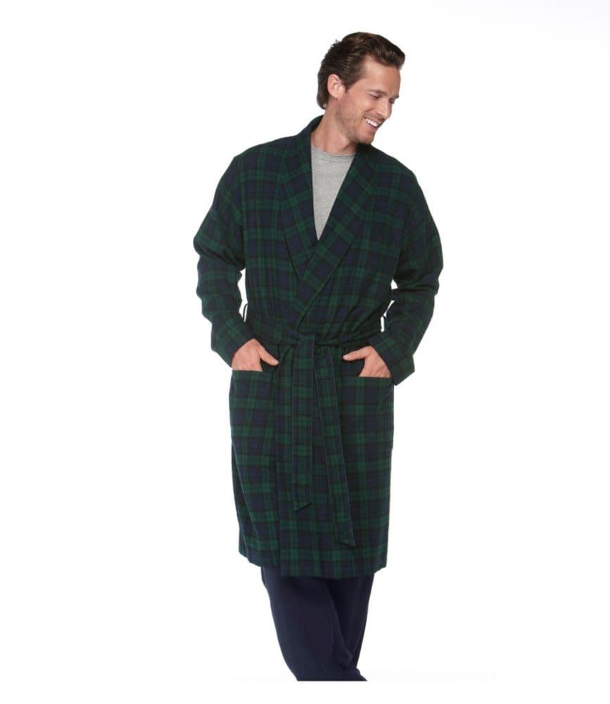 Men's Scotch Plaid Flannel Robe - image 1