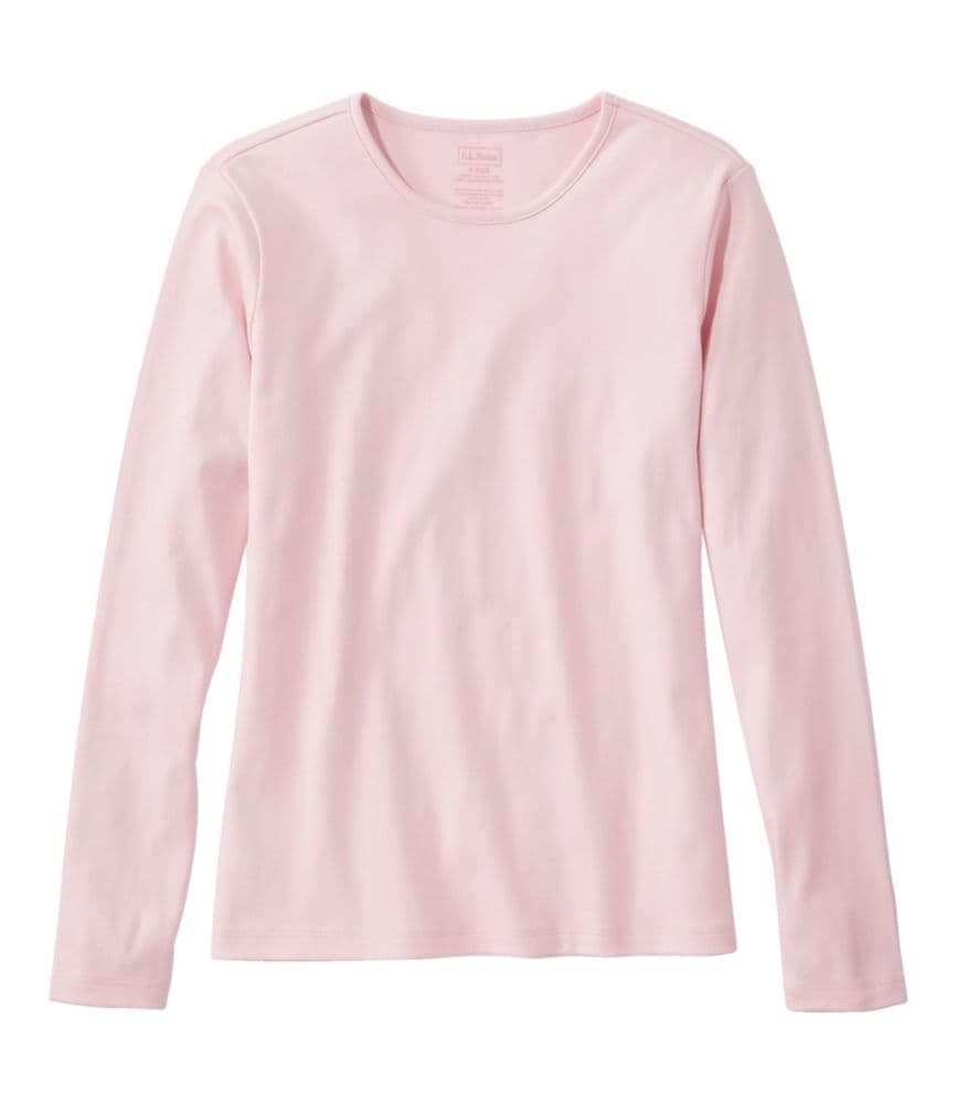 Women's Pima Cotton Tee, Long-Sleeve Crewneck - image 1