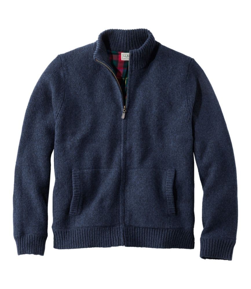 Men's L.L.Bean Classic Ragg Wool Sweater, Full-Zip Flannel-Lined - image 1