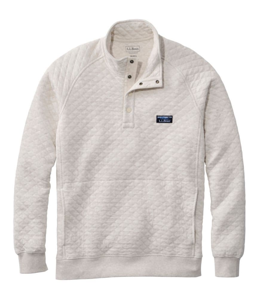 Men's Quilted Sweatshirt Mockneck Silver Birch Heather XXL - image 1