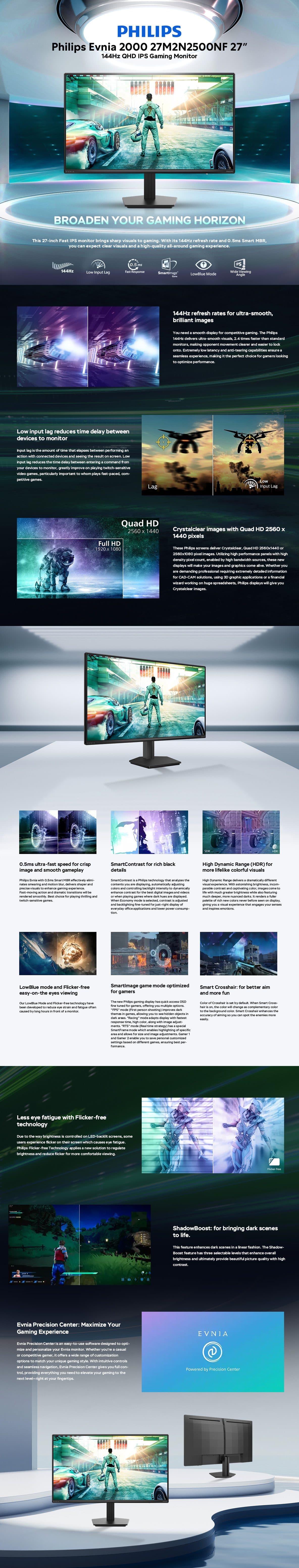 Philips Evnia 2000 27" 144Hz QHD IPS Gaming Monitor - image 1