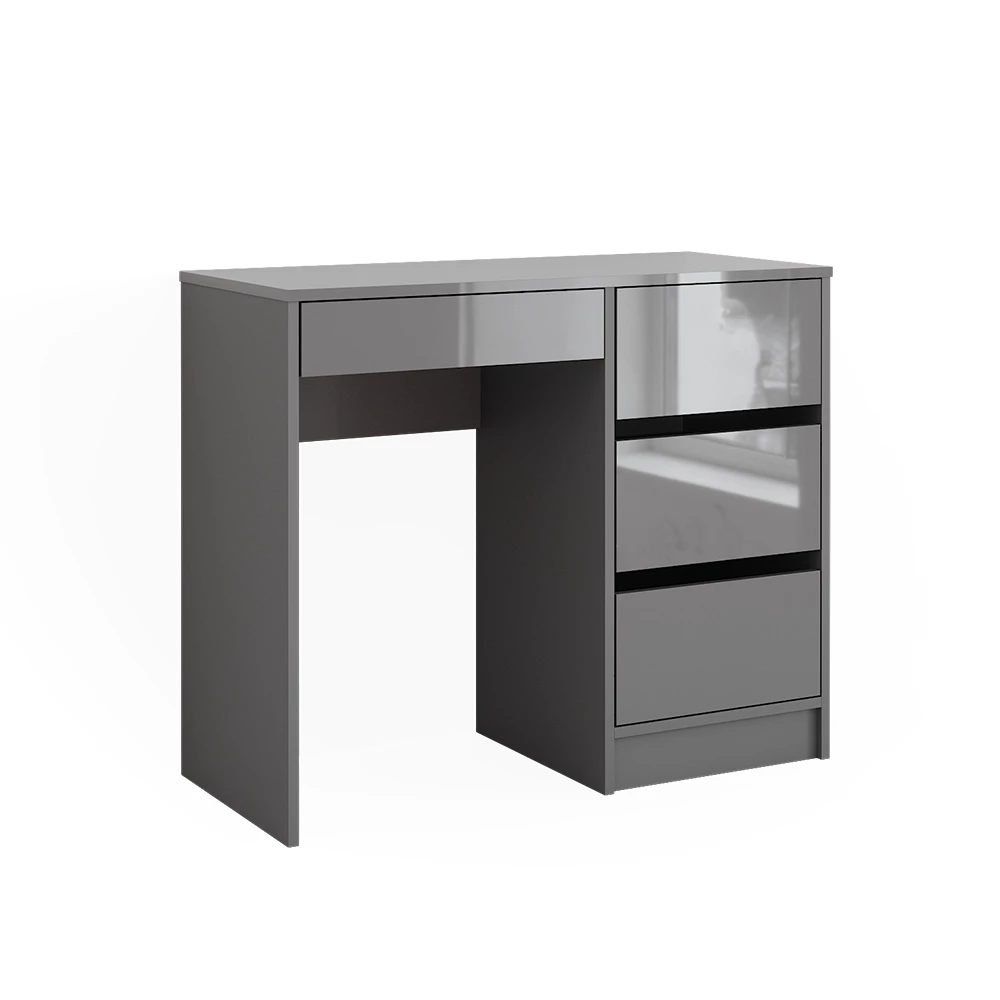 Desk Sherry High gloss grey 90 x 40 cm with drawers Vicco | High gloss grey | Desk | 406673138383205 - image 1