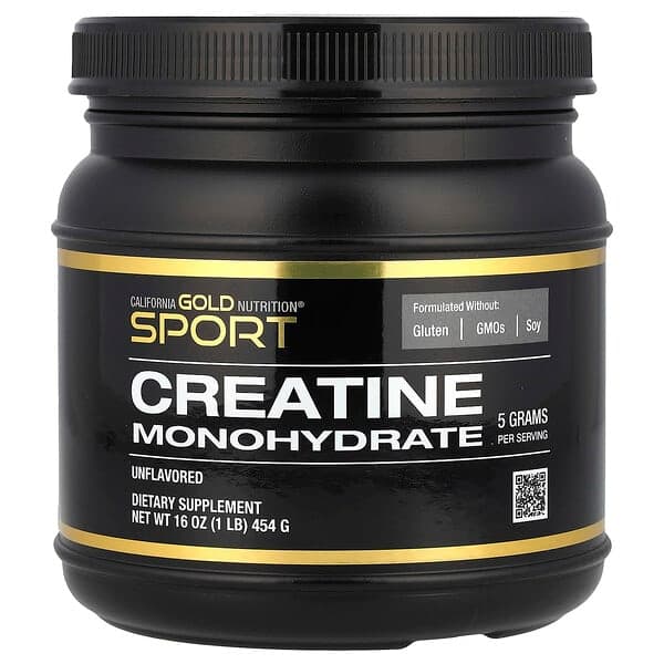 California Gold Nutrition Sport Pure Creatine Monohydrate Unflavored 1 lb (454 g) - image 1