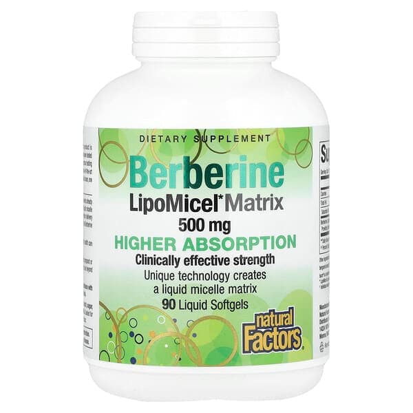 Natural Factors Berberine LipoMicel Matrix 90 Liquid Softgels - image 1