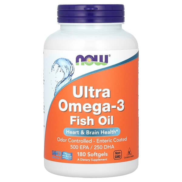 NOW Foods Ultra Omega-3 Fish Oil 180 Softgels - image 1