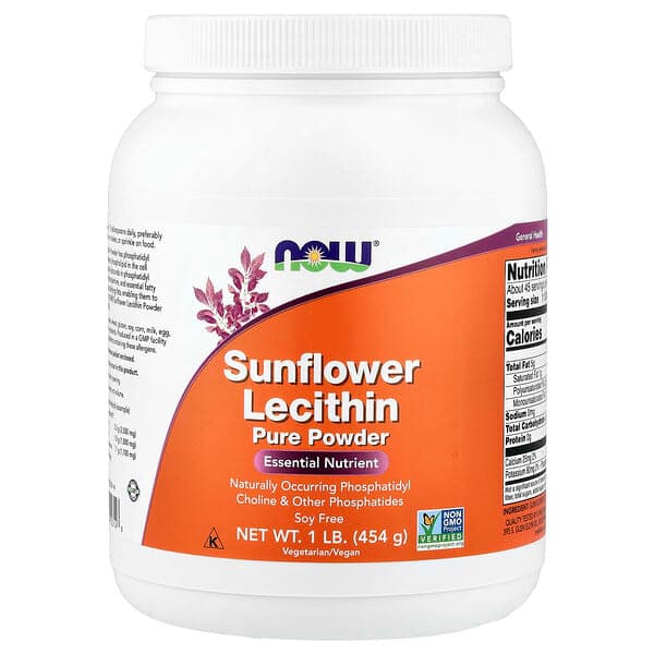 NOW Foods Sunflower Lecithin Pure Powder 1 lb (454 g) - image 1