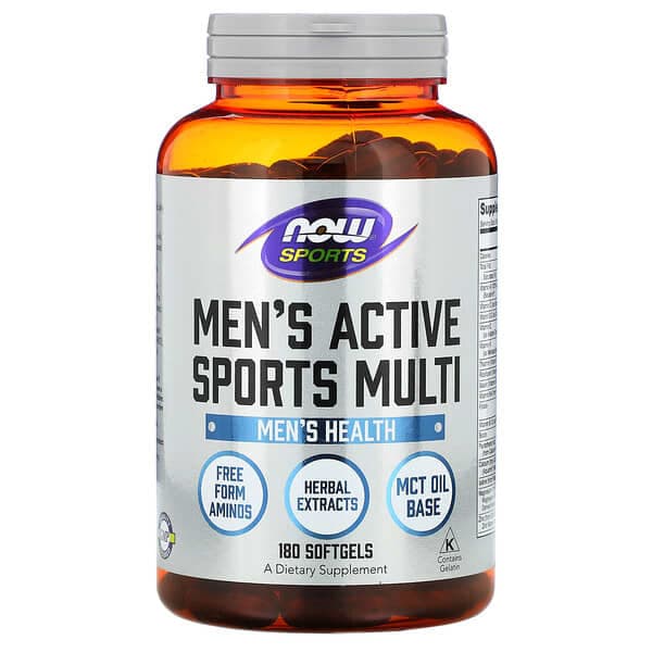 NOW Foods Sports Men's Active Sports Multi 180 Softgels - image 1