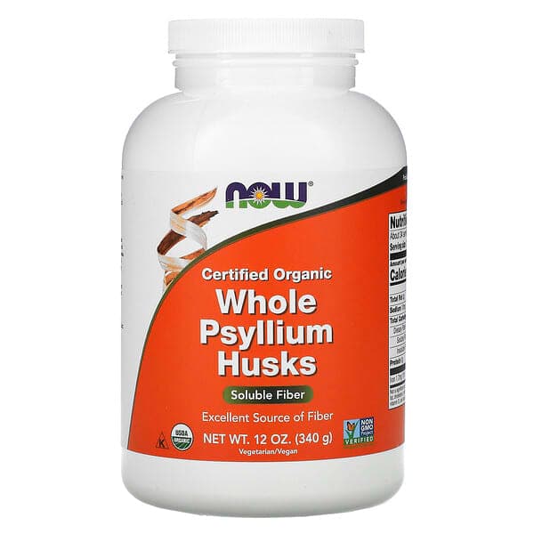 NOW Foods Certified Organic Whole Psyllium Husks 12 oz (340 g) - image 1
