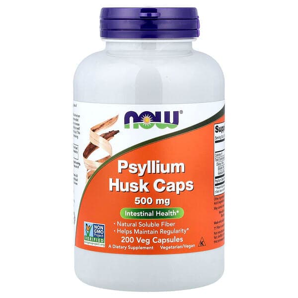 NOW Foods Psyllium Husk Caps 200 Veg Capsules 0.5 g - image 1