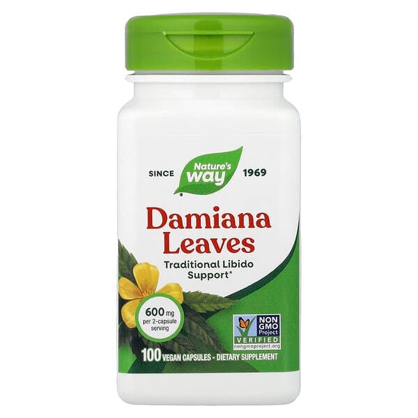 Nature's Way Damiana Leaves 100 Vegan Capsules 300 mg - image 1