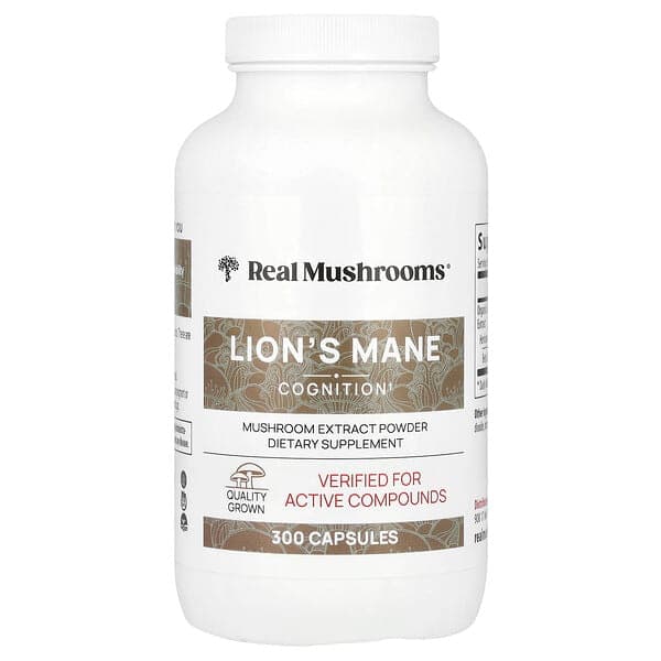 Real Mushrooms Lion's Mane Mushroom Extract Powder 300 Capsules - image 1