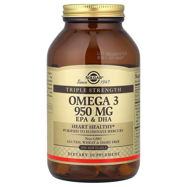 Solgar Omega 3 EPA & DHA Triple Strength 950 mg 100 Softgels - image 1
