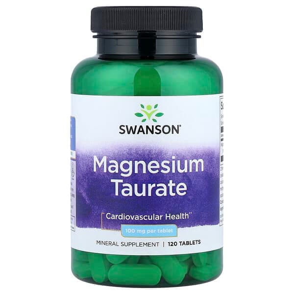Swanson Magnesium Taurate 100 mg, 120 Tablets - image 1