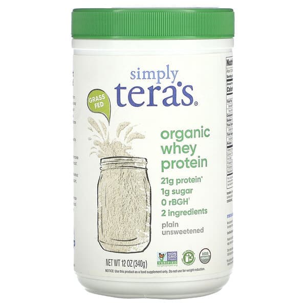 Simply Tera's Organic Whey Protein Plain Unsweetened 12 oz (340 g) - image 1