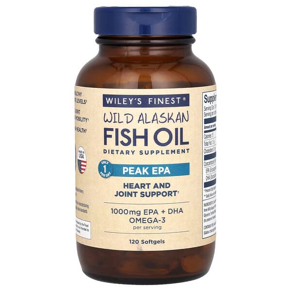 Wiley's Finest Wild Alaskan Fish Oil Peak EPA 120 Softgels - image 1
