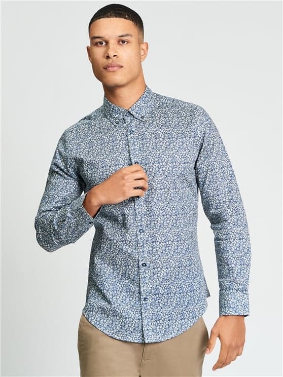Long Sleeve Floral Print Shirt - image 1