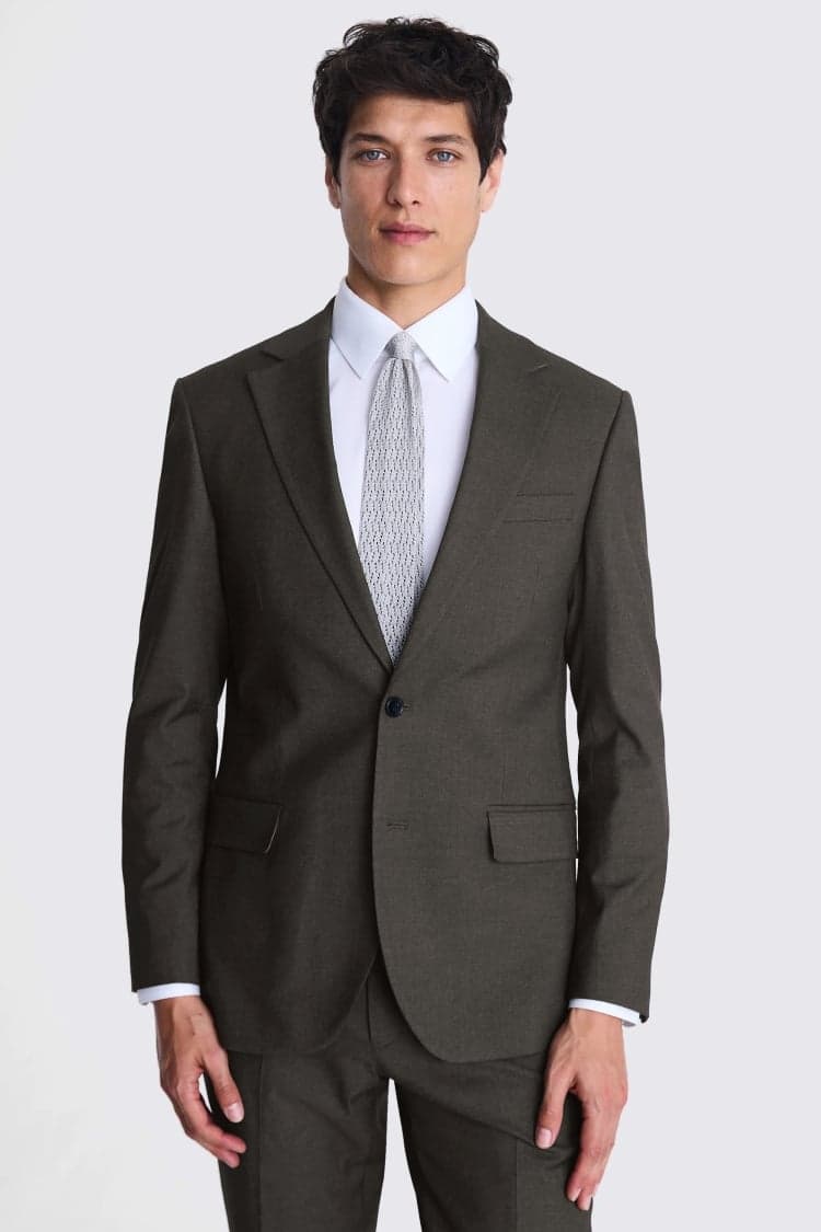 Tailored Fit Charcoal Stretch Suit - image 1