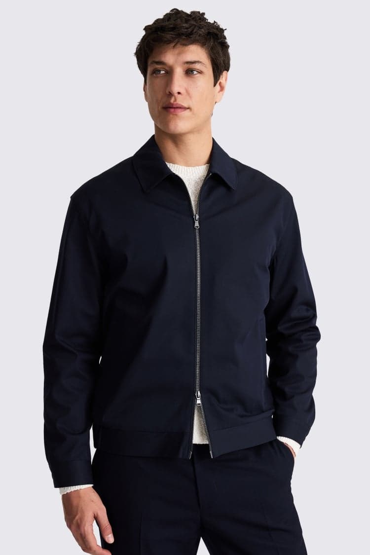 Navy Cotton Harrington Jacket - image 1