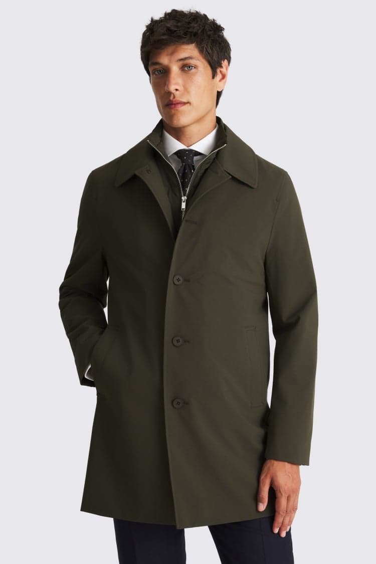 Dark Khaki Raincoat With Removable Insert - image 1