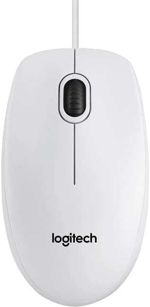 Logitech B100 USB Wired Optical Mouse White (910-003360) - image 1