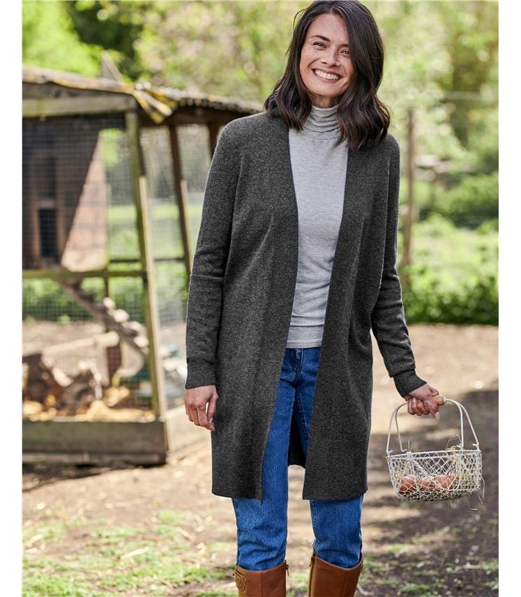 Cashmere and Merino Edge to Edge Long Cardigan - image 1