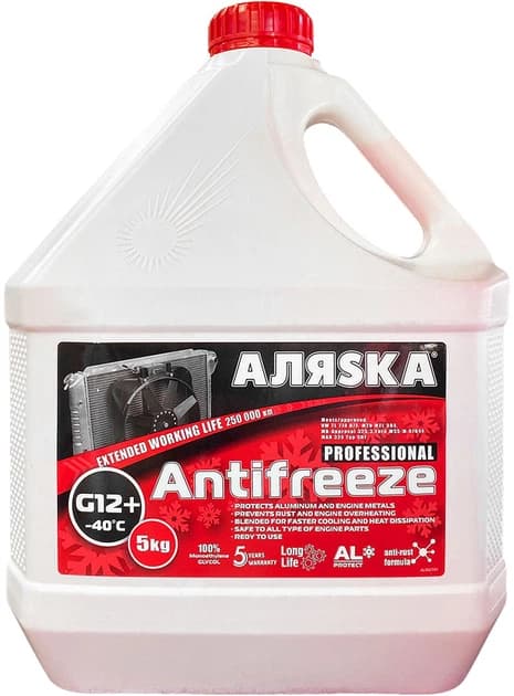 Антифриз Аляsка G12+ -40°С Червоний 5 кг (4820159710515) - image 1