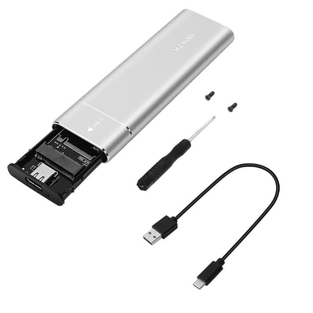 Карман для SSD M2 NVMe USB3.1 - Type-C PCI-e, M key, B+M key Сріблястий - image 1