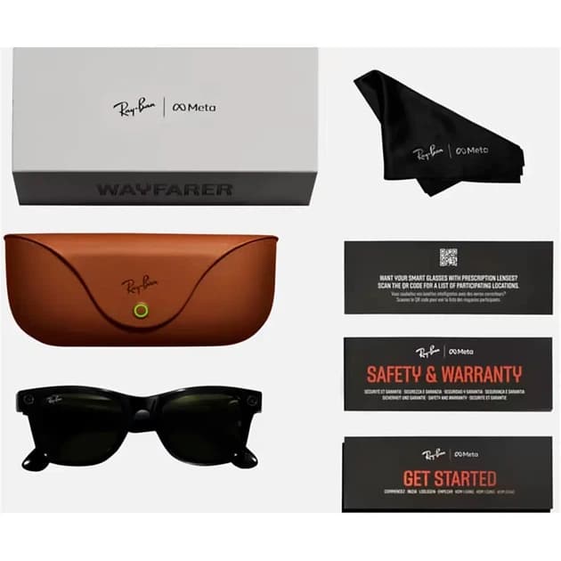 Смарт-окуляри Ray-Ban Meta Wayfarer Shiny Black Frame Green Lenses (RW4006 601/71 50-22) [101567] - image 1