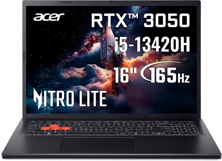Acer Nitro Lite NL16-71G-56P7 (NH.DAAEU.001) Laptop Shale Black 16” IPS WUXGA 165Hz Intel Core i5-13420H 16GB RAM 512GB SSD NVIDIA GeForce RTX 3050 6GB - image 1