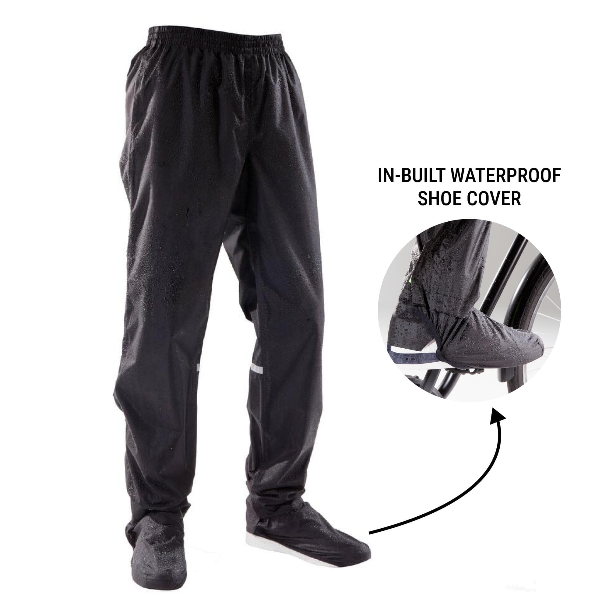 Overtrousers Unisex City 100 Waterproof Urban Commuting Cycling Lightweight Packable Protection - Assorted - image 1