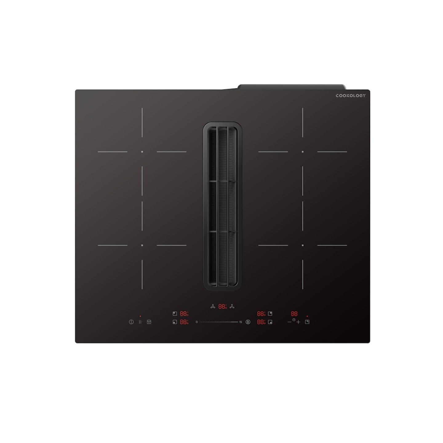 Cookology 60cm 4-Zone Induction Hob with Built-In Ventilation – 7400W - image 1