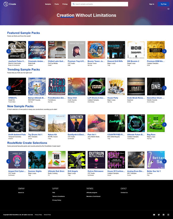 Royalty-Free Sounds, Sample Packs, One-Shots & Loops - RouteNote Create - image 1