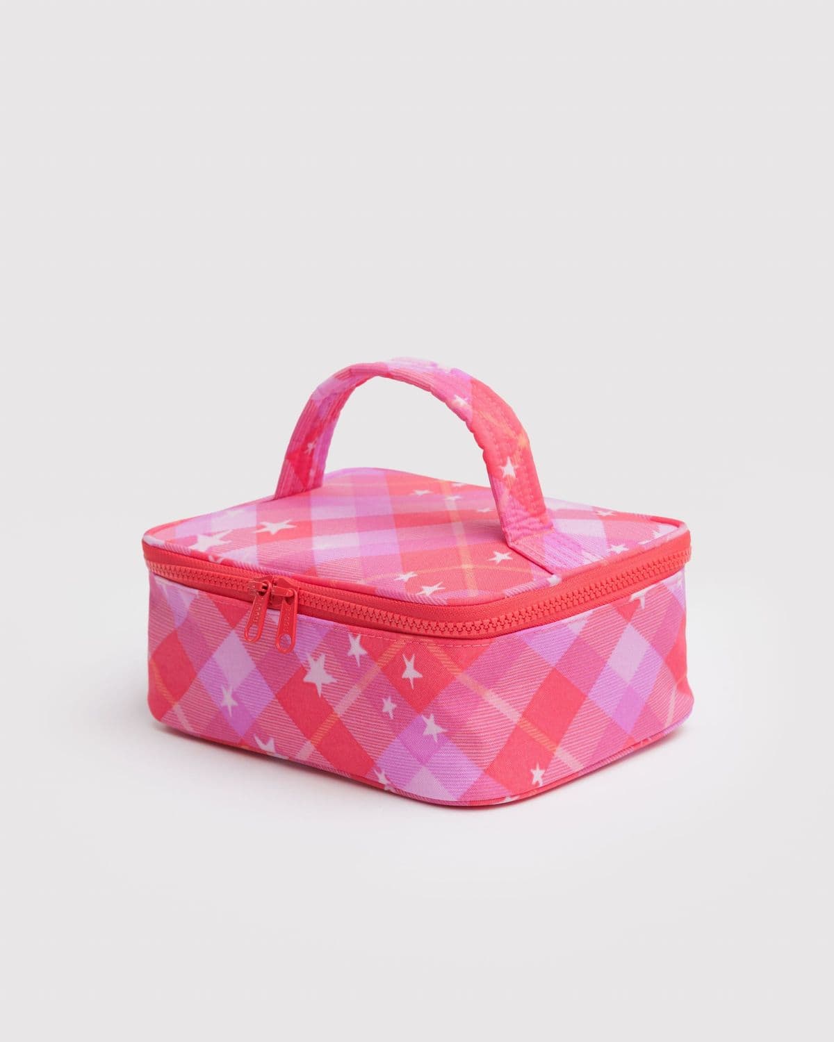 Baggu Small Cosmetic Case Pink Star Plaid - image 1