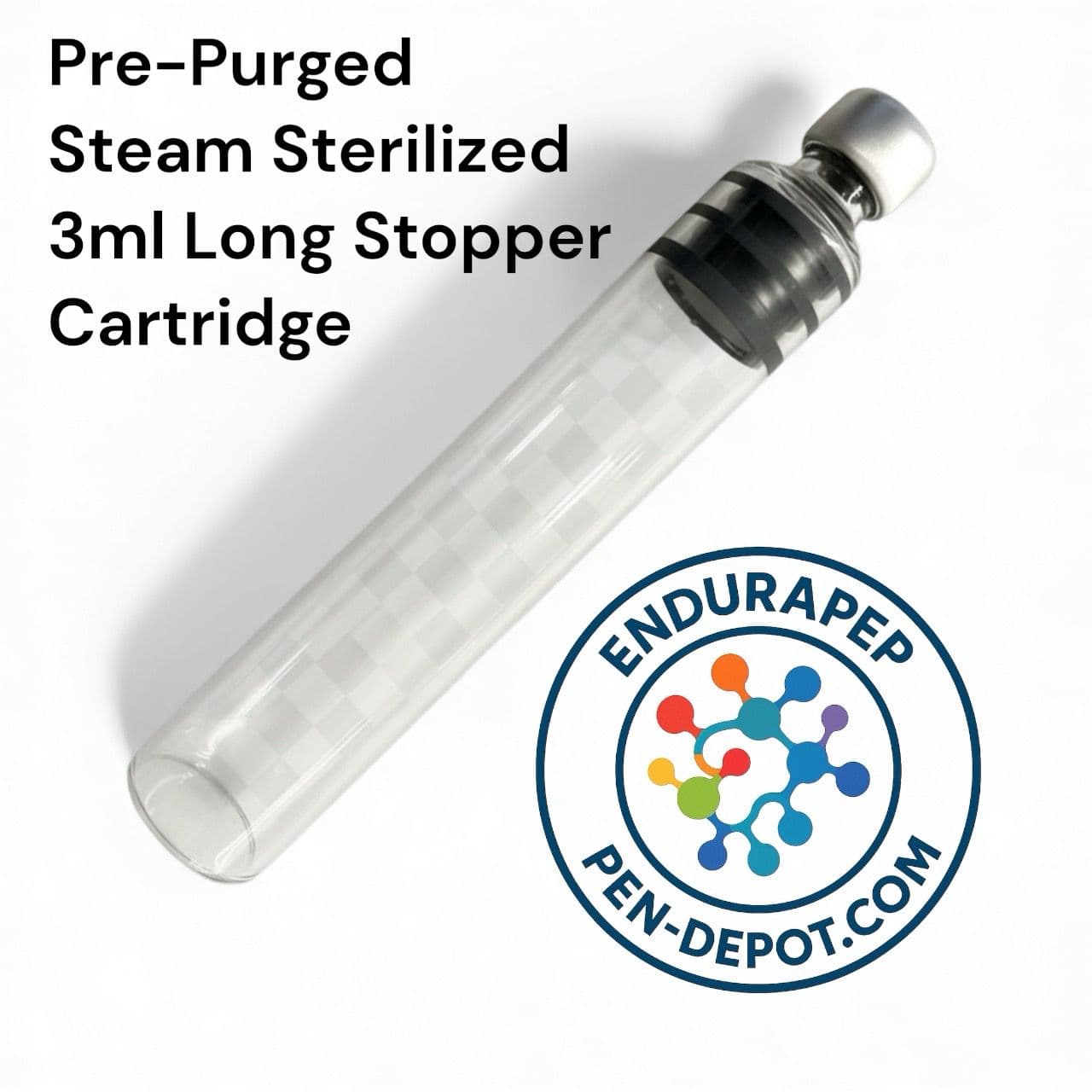 Pre-Purged Steam Sterilized 3 mL Long Stopper Pen Cartridges – Single-Use (10 Pack) - image 1
