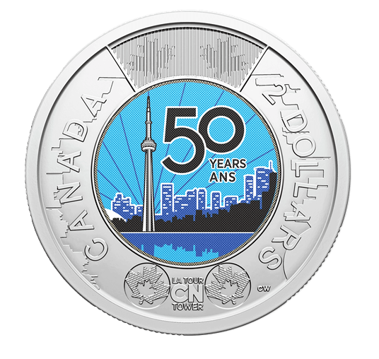 2026 Canada 2$ Dollars BU 50th Anniversary of the CN Tower Colourized - image 1