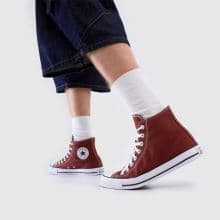 Converse All Star Hi Burgundy Trainers - image 1