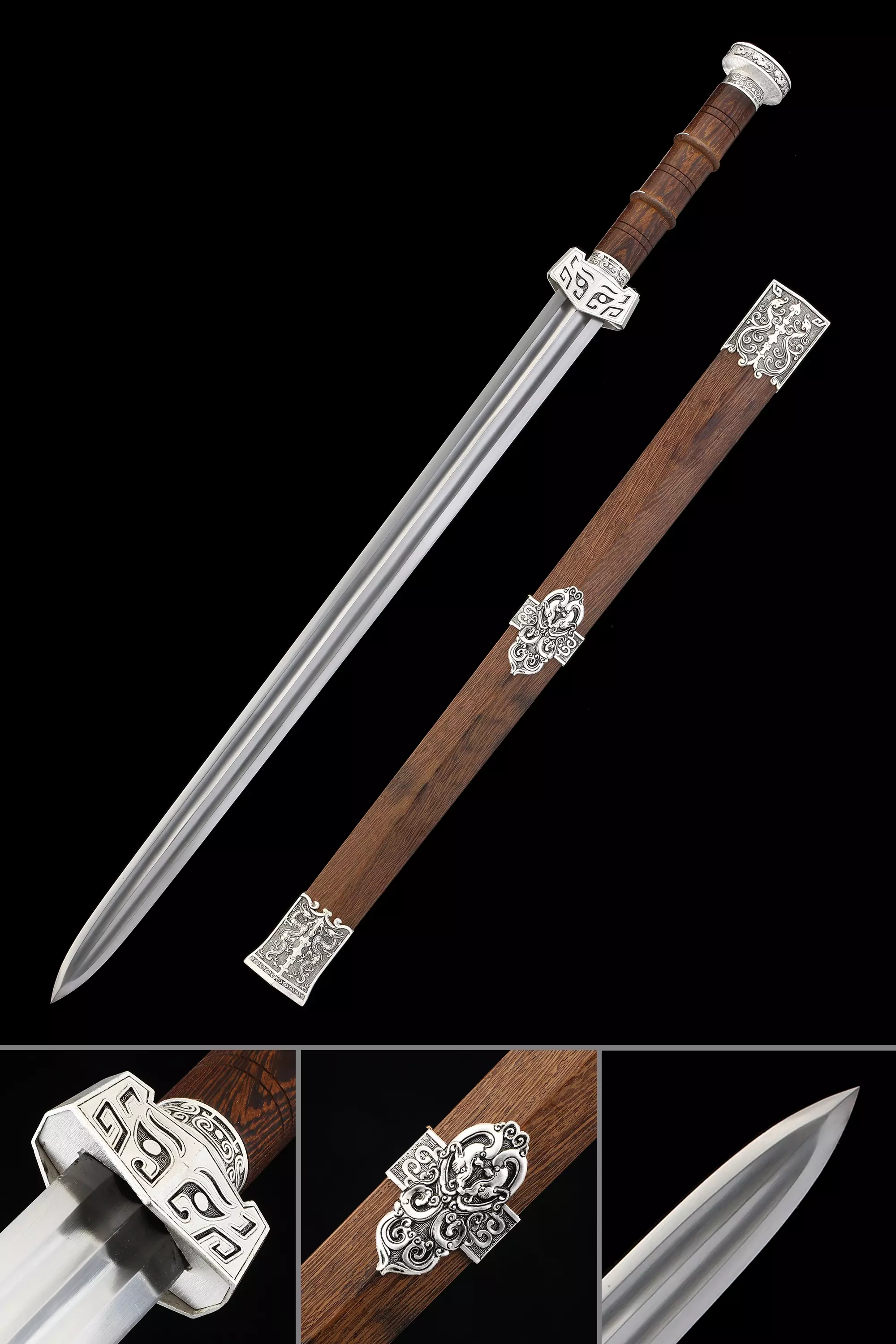 Han Dynasty Jian - Handmade 1095 High Carbon Steel Double Edged Chinese Straight Sword - image 1