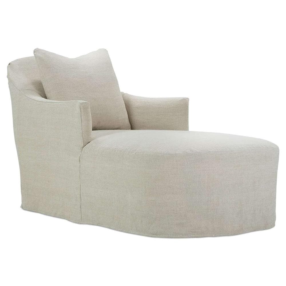 Isabella Modern Classic Beige Linen Chaise Lounge - image 1
