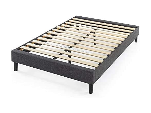 ZINUS Curtis Upholstered Platform Bed Frame, Grey, Queen - image 1