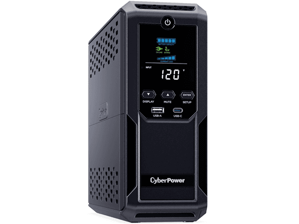 CyberPower CP1350AVRLCD3 Intelligent LCD UPS System, 1350VA/815W, 12 Outlets, 2 USB Ports, AVR, Mini Tower - image 1