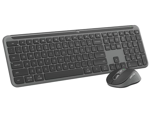 Logitech MK955 Signature Slim Wireless Keyboard and Mouse Combo, for Larger Hands, Quiet Typing and Clicking, Switch Across Three Devices, Bluetooth, Multi-OS, for Windows and Mac - Graphite - image 1