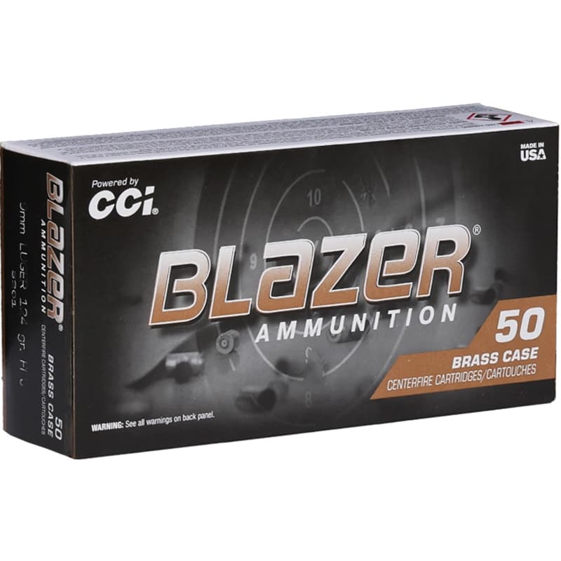CCI Blazer Brass 9mm Luger Ammo 124 Grain Full Metal Jacket - 5201 - image 1