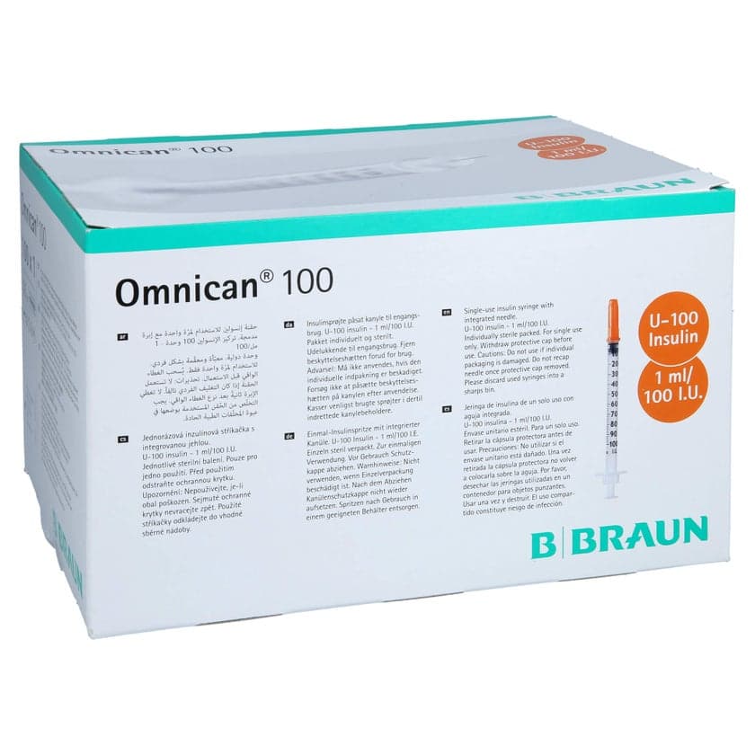 Omnican Insulinspritze 1 ml U100 mit Kanüle 0,30 x 8 mm, 100 Stück - image 1