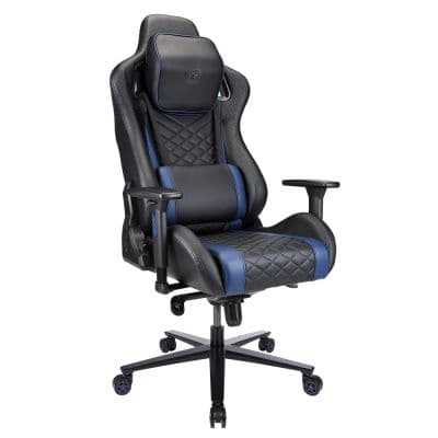 RS Gaming Davanti Vegan Leather High-Back Gaming Office Chair, Black/Blue, BIFMA Compliant - image 1